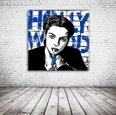 Lauren Bacall Pop Art Canvas - 90 x 90 cm - Canvasprint - Op dennenhouten kader - Geprint Schilderij - Popart Wanddecoratie