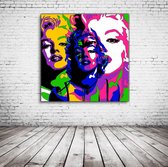 Pop Art Marilyn Monroe Poster XL in brede lijst - 90 x 90 cm en 4 cm dik - Fotopapier Mat 180 gr Framed - Popart Wanddecoratie inclusief lijst 4cm breed
