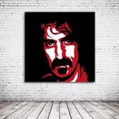 Frank Zappa Pop Art Acrylglas - 80 x 80 cm op Acrylaat glas + Inox Spacers / RVS afstandhouders - Popart Wanddecoratie