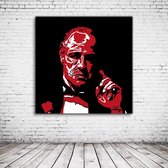 Pop Art The Godfather Acrylglas - 80 x 80 cm op Acrylaat glas + Inox Spacers / RVS afstandhouders - Popart Wanddecoratie