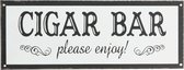 J-Line Plakkaat Cigar Bar Metaal Zwart/Wit 39X15Cm Set van 4 stuks