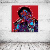 Pop Art Quentin Tarantino Canvas - 90 x 90 cm - Canvasprint - Op dennenhouten kader - Geprint Schilderij - Popart Wanddecoratie