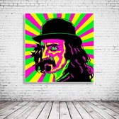 Pop Art Frank Zappa Acrylglas - 80 x 80 cm op Acrylaat glas + Inox Spacers / RVS afstandhouders - Popart Wanddecoratie