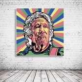 Pop Art Roger Waters Canvas - 100 x 100 cm - Canvasprint - Op dennenhouten kader - Geprint Schilderij - Popart Wanddecoratie