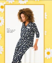 Satijn Dames 2- Delige -Pyjama- Luxe Pyjamaset- Nachtkleding Zwart Maat M