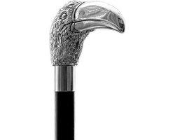 Omslag van MadDeco - Toekan - Beukenhouten wandelstok met zilver verguld handvat - Italiaans design