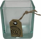 Klein Vierkant Vaasje / Bakje van Glas 8x8 cm | Hoogte 85 mm | Duurzaam Ecologisch ECO Glas