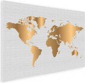 Wereldkaart Golden Waves - Poster 80x60
