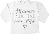 Shirt meisje-mama's kleine meisje voor altijd-wit-zilver-Maat 86