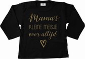 Shirt meisje-mama's kleine meisje voor altijd-zwart-goud-Maat 80