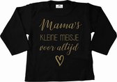 Shirt meisje-mama's kleine meisje voor altijd-zwart-goud-Maat 86