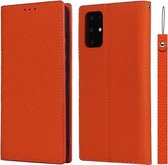 Voor Samsung Galaxy S20 Plus Litchi Textuur Horizontale Flip Top Layer Koeienhuid Lederen Case met Houder & Kaartsleuven & Portemonnee & Riem & Draad Winder (Oranje)