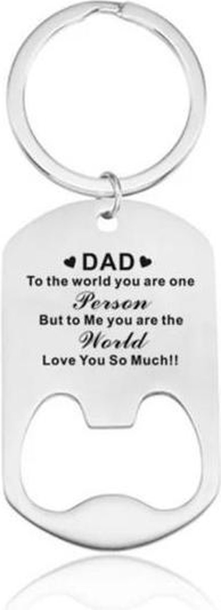 VADERDAG CADEAU | World Best Dad I Love You So Much Sleutelhanger | Sleutelhanger met flesopener | Cadeau voor hem | Cadeau voor papa | Mannen | Flessen opener |Liefde | Vaderdag geschenk | Verjaardags cadeau