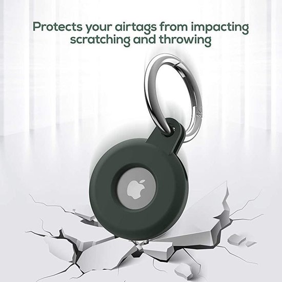 Apple AirTag Sleutelhanger Siliconen Bescherm Hoes Blauw Wit