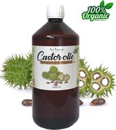 Castor Olie 1000 ml - Koudgeperst en ongeraffineerd - Biologisch - Puur - Haar, huid en wimpers - Wimperserum - Pure Naturals