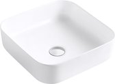 Huckle boven de toonbank witte vierkante keramische wastafel, voor badkamer en toilet