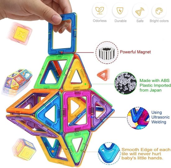 Afbeelding van het spel Ailuki - Magnetische bouwstenen - Set met magneetblokken - 3D educatief speelgoed