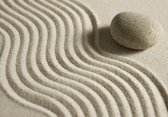 Tuinposter - Zen - Steen / stenen in wit / beige / bruin   - 160 x 240 cm.