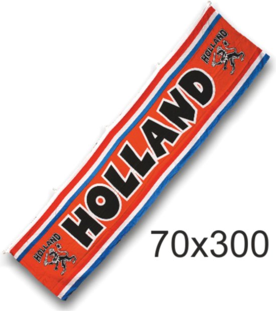 Grote straatvlag oranje Holland met leeuw | WK Voetbal Qatar 2022 | Nederlands elftal vlag spandoek | Nederland supporter banner | Holland souvenir | 300 x 70 cm