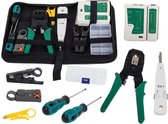 Netwerktester Kit RJ45/RJ12/RJ11/Cat5/Cat5e/Cat6/UTP/LAN - Kabeltester Met Krimptang & LSA tang