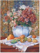 Graphic Message - Peinture sur toile - Nature morte avec Fleurs et poires - Renoir - Reproduction