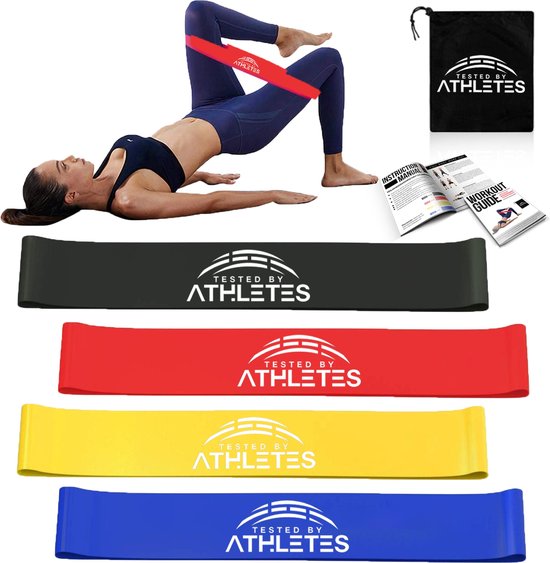 Set De 5 Bandes De Résistance élastiques – 5 Niveaux De Résistance Pour Yoga, Pilates, Muscu – Avec Sac De Transport