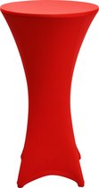 Beautissu Statafelhoes Ø 80 - 85 cm Rood Statafelrok voor Statafel - hoes geschikt voor horeca - feestversiering stretch voor elk tafel - Stella