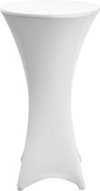Beautissu Statafelhoes Ø 60 - 65 cm Wit Statafelrok voor Statafel - hoes geschikt voor horeca - feestversiering stretch voor elk tafel - Stella