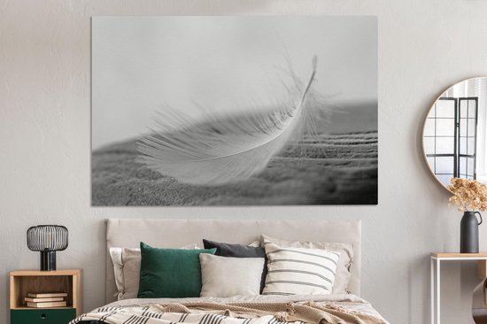 Peintures sur toile - Gros plan de plume tourbillonnante - 180x120 cm - Décoration murale XXL