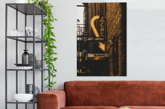 Toile Peinture Doré - Assiette - Ville - 80x120 cm - Décoration murale