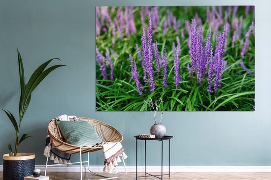 Tableau sur toile Herbe ornementale violette en gros plan - 150x100 cm - Décoration murale