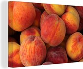 Pile avec toile de pêches 2cm 180x120 cm - Tirage photo sur toile (Décoration murale salon / chambre) XXL / Groot format!