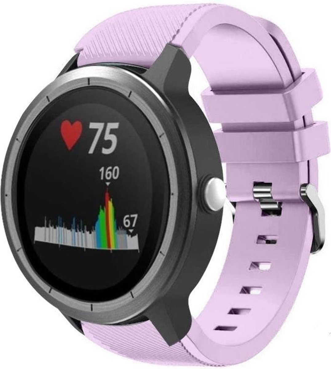 Geschikt voor Garmin Vivoactive 3 silicone band - lila - 42mm