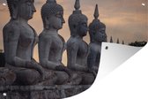 Muurdecoratie Boeddhabeelden in Thailand - 180x120 cm - Tuinposter - Tuindoek - Buitenposter