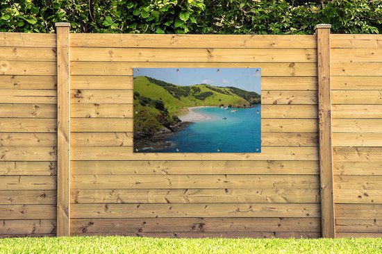 Vue aérienne de la Baie des Îles en Nouvelle-Zélande Affiche de jardin 120x80 cm - Toile de jardin / Toile d'extérieur / Peintures d'extérieur (décoration de jardin)