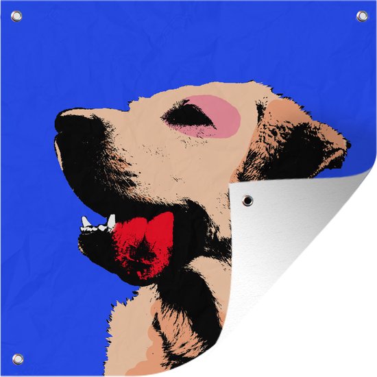 Tuinposters Een popart van Labrador retriever - 50x50 cm - Tuindoek - Buitenposter