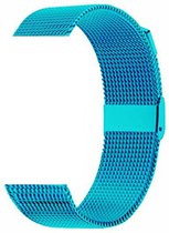 Geschikt voor Apple Watch bandje Licht Blauw Series 1/2/3/4/5/6/SE 38/40 mm - iWatch Milanees Polsband Luxe Milanese Loop - Roestvrij staal - Magneet Sluiting
