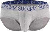 Sukrew - Apex Brief Grey Marl - Maat L - Heren Ondergoed - Heren Slip - Mannen Slip