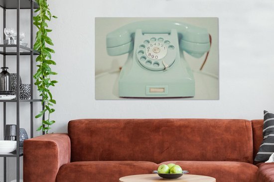 Un téléphone rétro vert 120x80 cm - Tirage photo sur toile (Décoration murale salon / chambre)