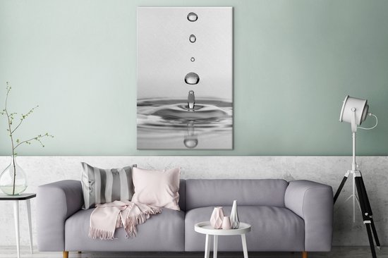 Cinq gouttes tombantes 120x180 cm - Tirage photo sur toile (Décoration murale salon / chambre) XXL / Groot format!