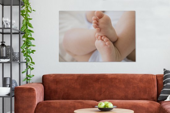 Pieds de bébé 120x80 cm - Tirage photo sur toile (Décoration murale salon / chambre)