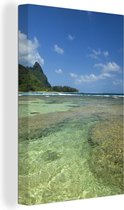 Canvas Schilderij Kauai Ocean fotoprint - 40x60 cm - Wanddecoratie