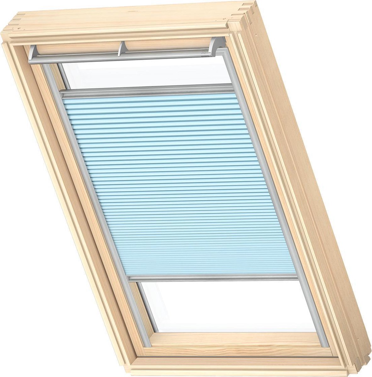 VELUX Origineel Verduisterend Plisségordijn (FHC), Zilveren Kozijn, P04, P34, 404, Light Blue