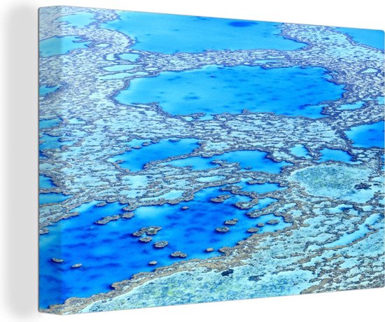 Canvas schilderij 180x120 cm - Wanddecoratie Een groot Barrièrerif aan de kust van de Whitsundayeilanden in Australië - Muurdecoratie woonkamer - Slaapkamer decoratie - Kamer accessoires - Schilderijen