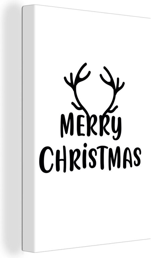 Leuk cadeau voor kerst - Merry christmas wit canvas Canvas