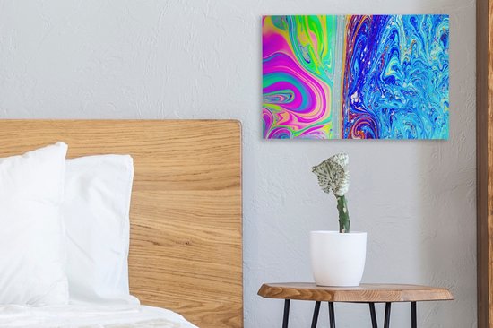 Art psychédélique coloré avec une toile de séparation 30x20 cm - petit - Tirage photo sur toile (Décoration murale salon / chambre)