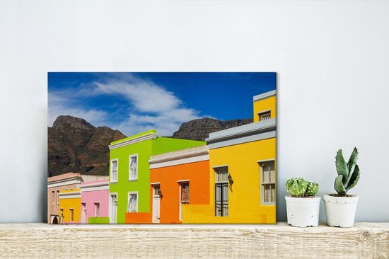Canvas Schilderij Zuid afrika - Kaapstad - Huis - 30x20 cm - Wanddecoratie