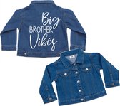 Spijkerjas kind-big brother vibes-denim blue-Maat 4-5 jaar