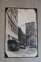 foto op metaal "NYC Brooklyn bridge retro"