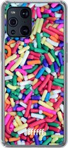 6F hoesje - geschikt voor OPPO Find X3 Pro -  Transparant TPU Case - Sprinkles #ffffff